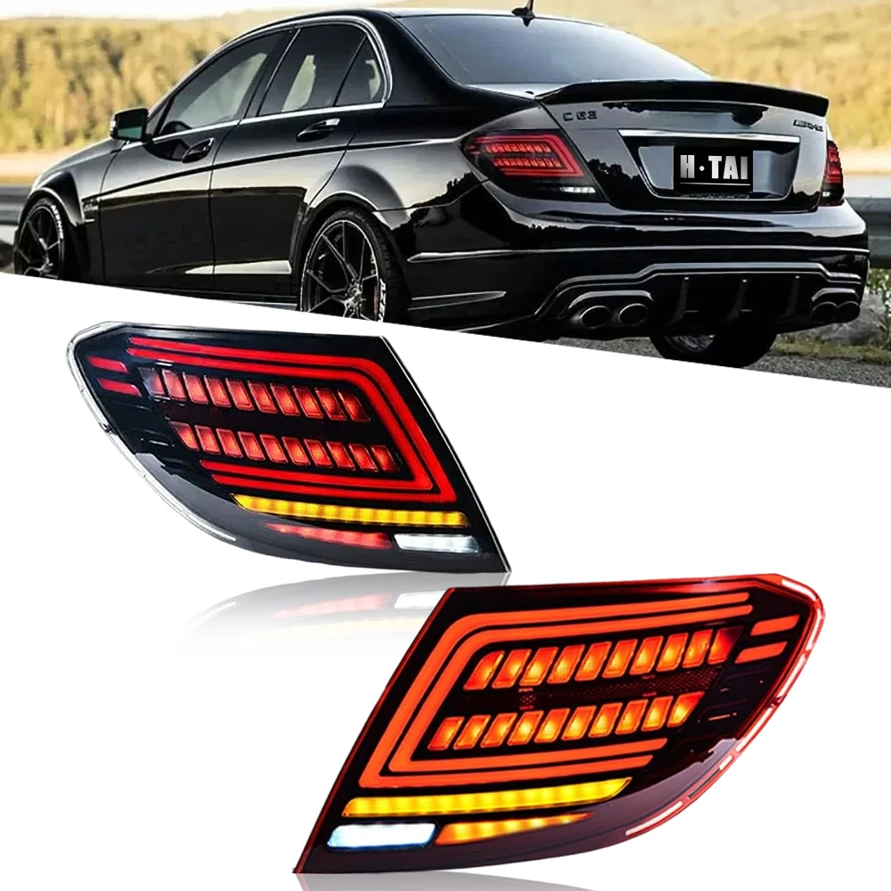 

LED Tail Lights For Mercedes Benz C-Class W204 C200 C250 C300 2007-2014 Rear Lamps Dynamic Turn Signal Car Tail Light Assemblies