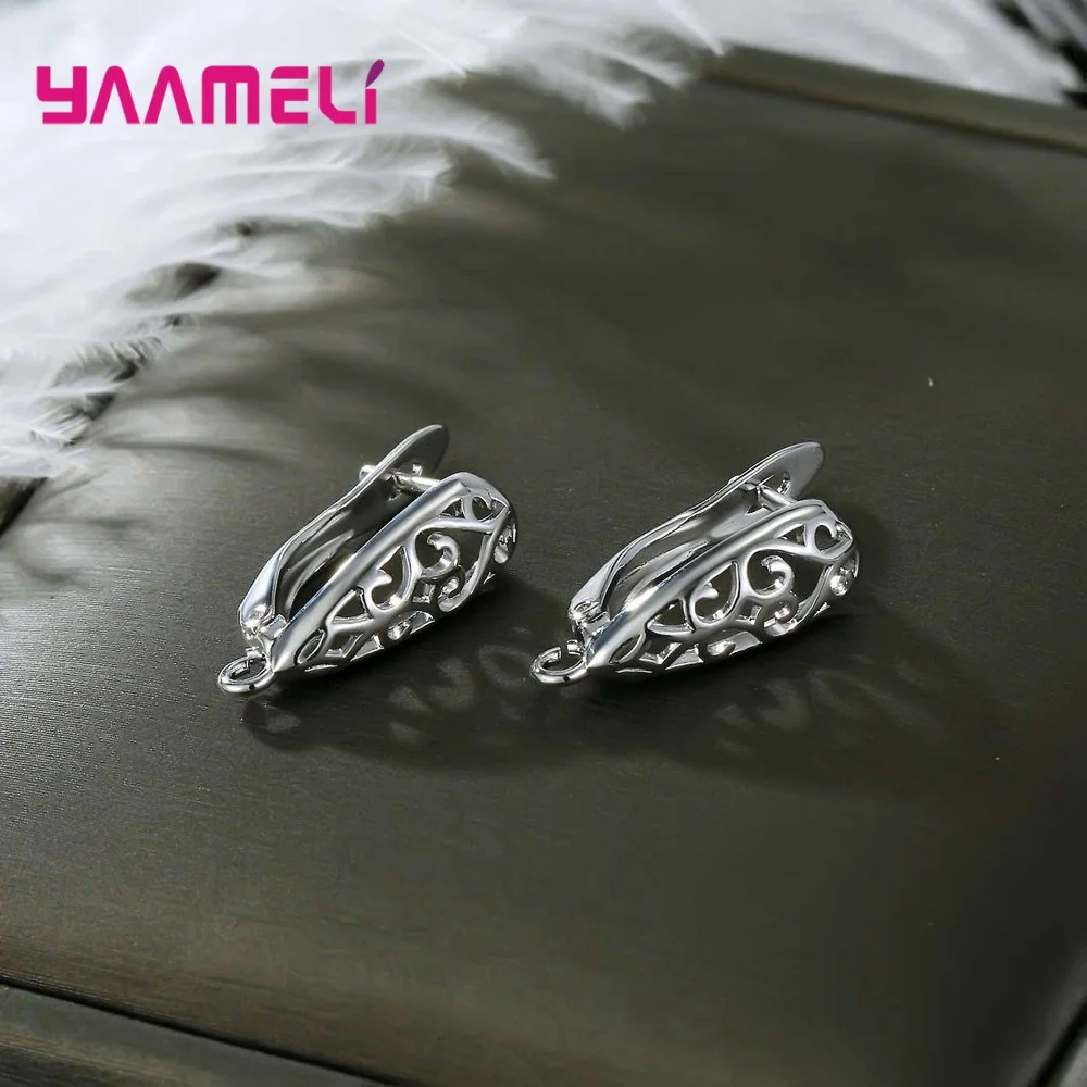 진짜 100% S925 스털링 실버 파인딩 귀걸이 레버백 이어와이어 피팅 구성 요소, 수제... - 2