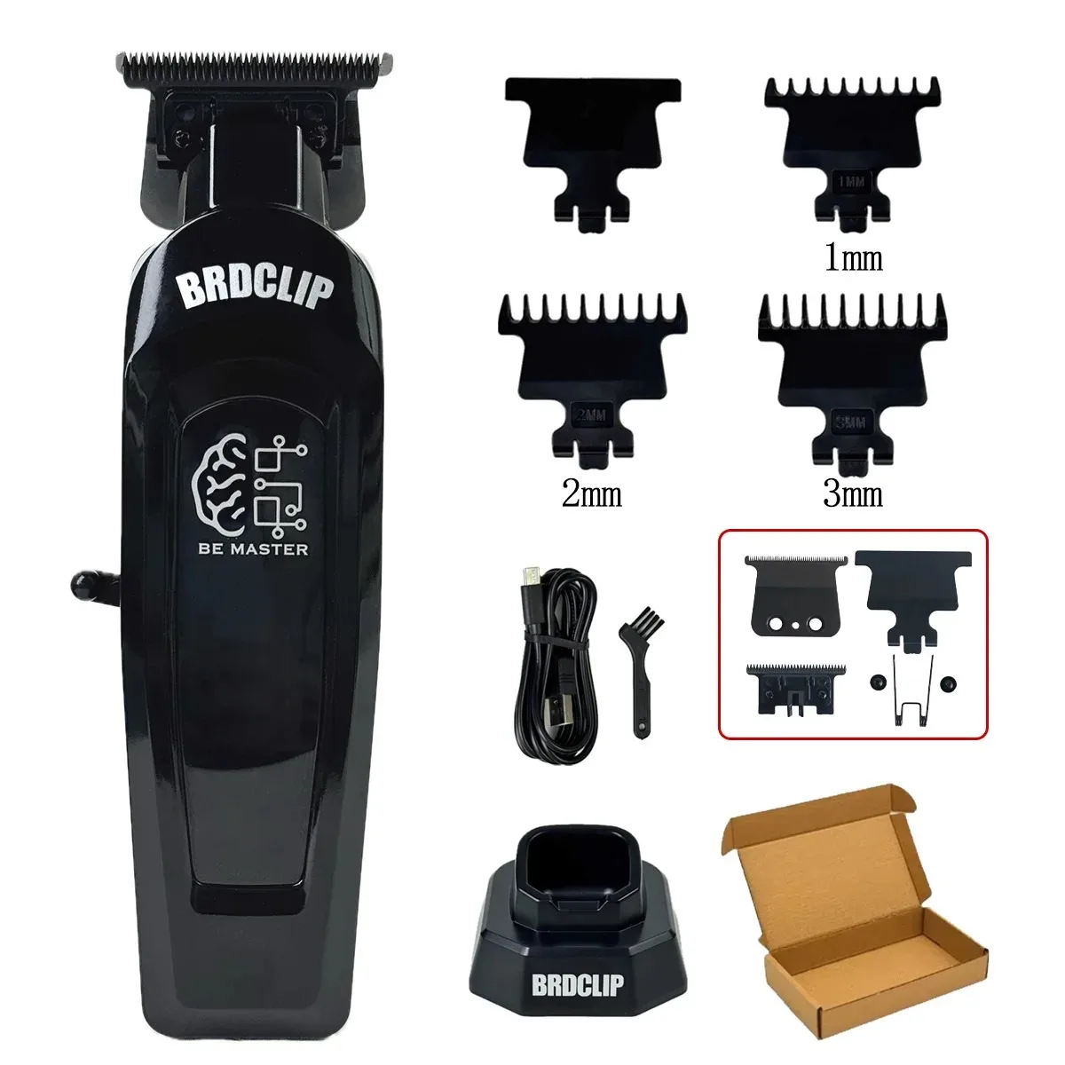 Professionele Elektrische Tondeuse BRD 106 met Basis 7500 RPM Tondeuse voor Man DK-078 DLC Blade 7200 RPM Kapper 2 ST Set