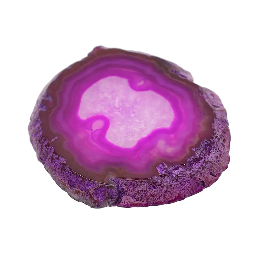 Natural Polished Agate Slices Stones, Coasters Cup Mat, Irregular Home Decoration Crystals Collection Ornament 60-80mm -