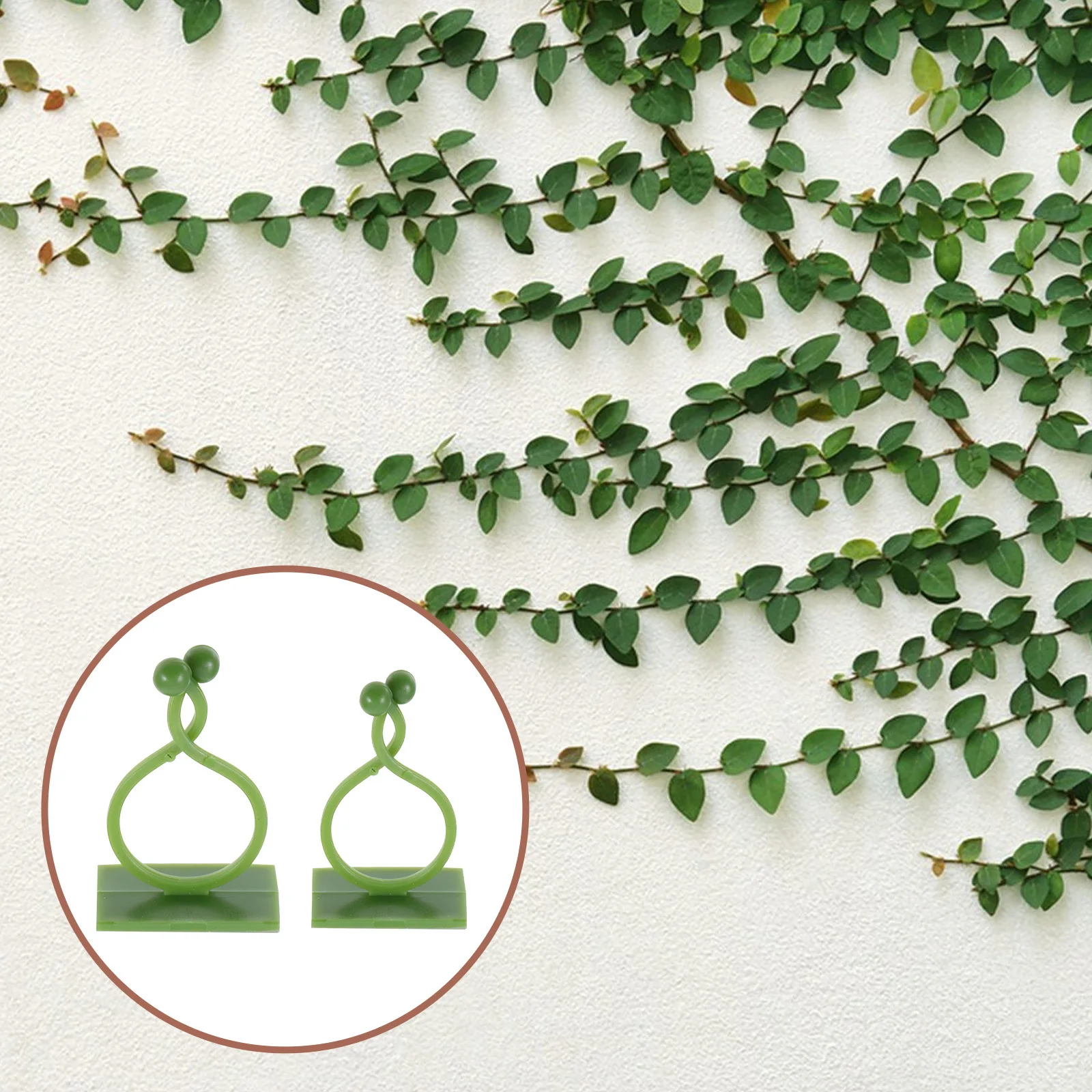 

120pcs Green Plant Wall Mount Clips Transparent Adjustable Stem Fixing Clamps For Climbing Plants Indoor Garden Plastic Trellis