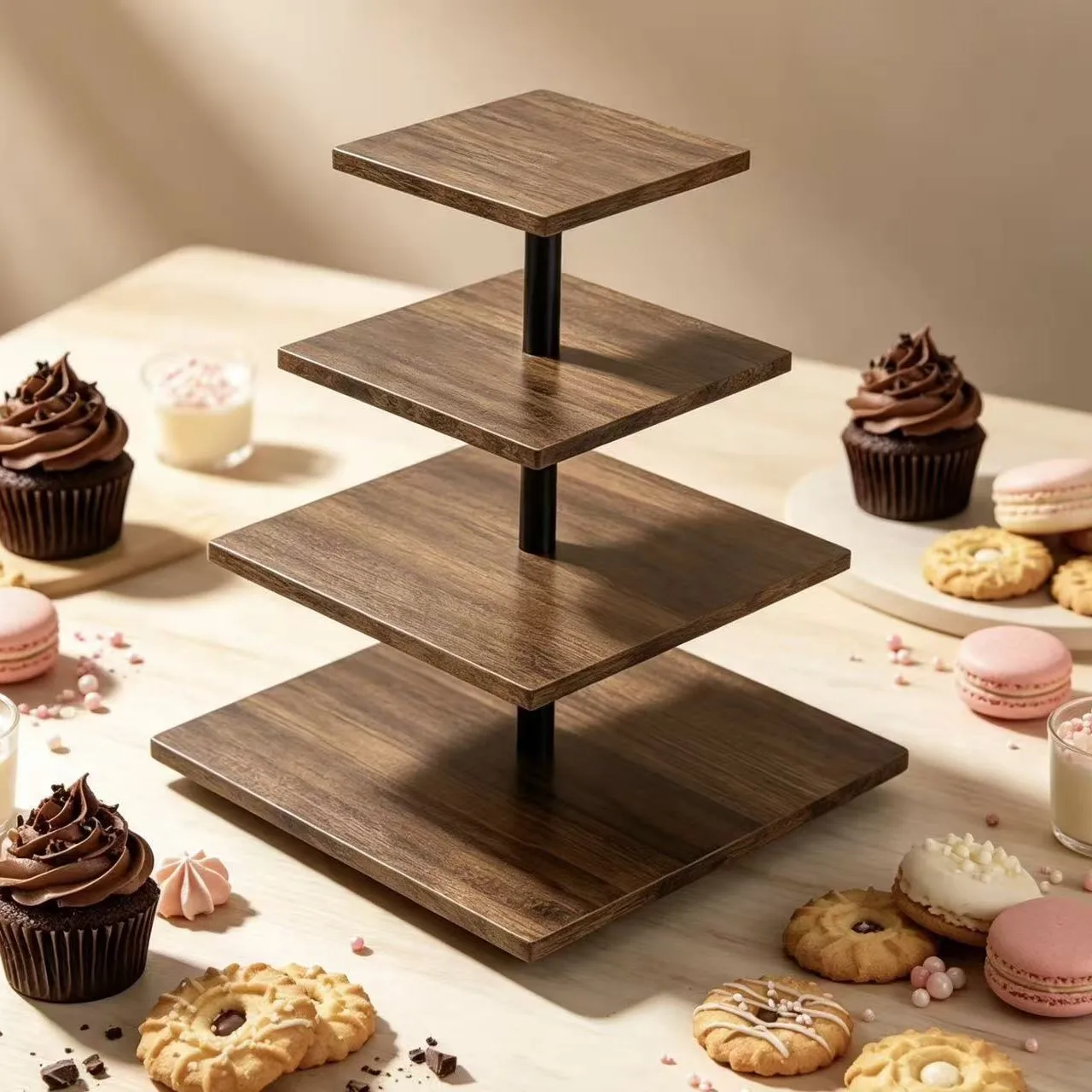 Multi-layer Storage Rack Dessert Stand, Stall Decor Plant Stand, Kitchen Seasoning Organizer Household Display Shelf