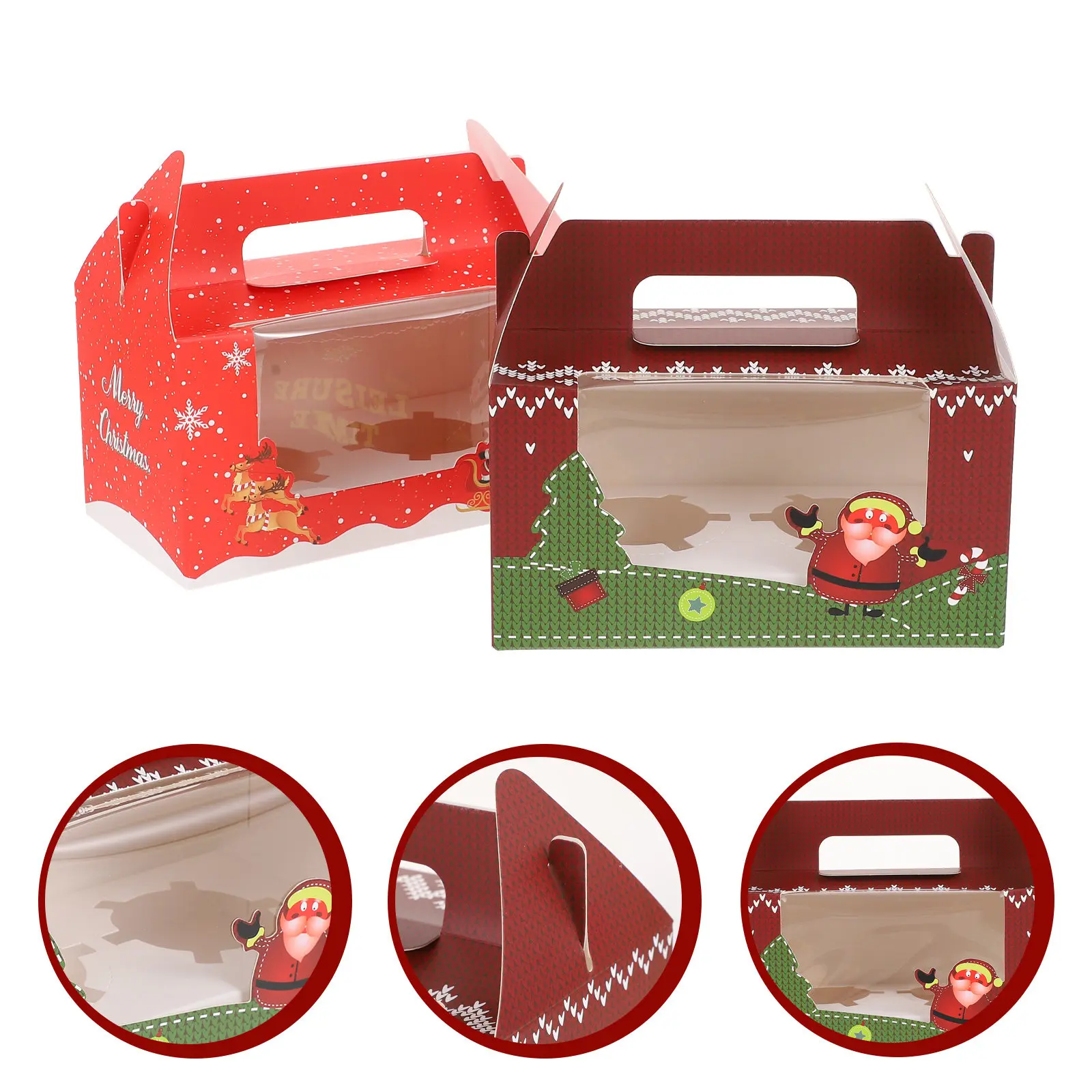

10 шт. коробок для десертов, рождественские коробки для кексов, разноцветные упаковки для тортов, праздничные держатели для десертов, подарочные коробки для праздников