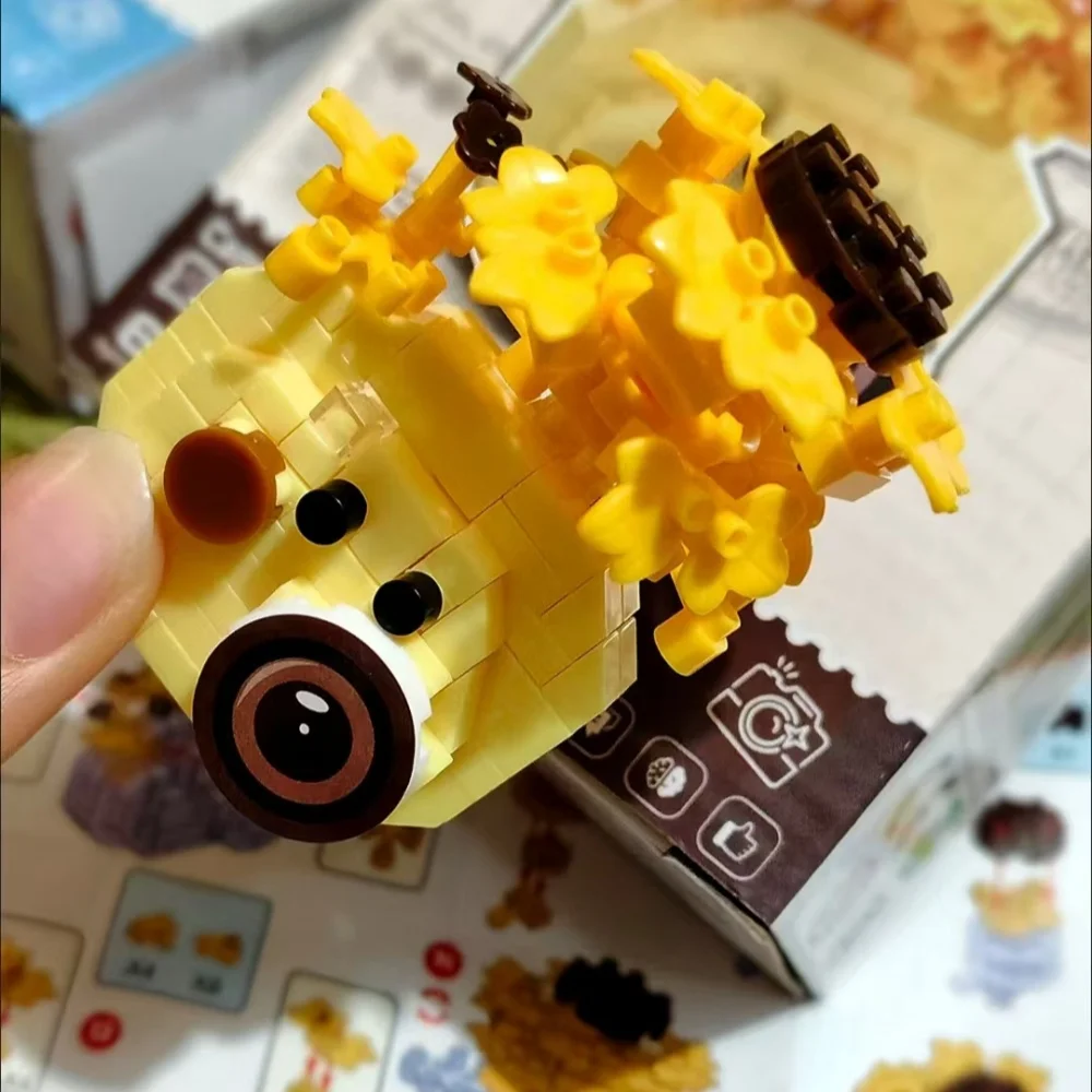 Mini Flower Building Blocks Construction Set, Sunflower Floral Buildable Assembly Toys, Building Blocks Birthday Return For Boys
