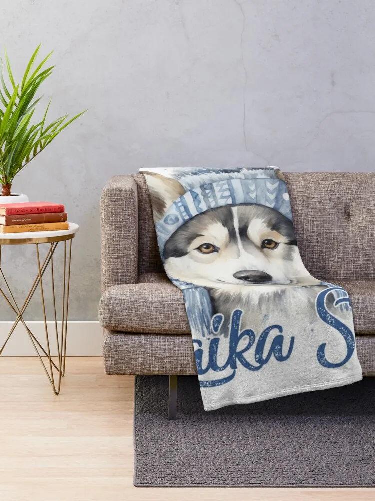 Yukatian Laika Christmas Jumper Throw Blanket Sleeping Bag For Decorative Sofa Warm Blankets