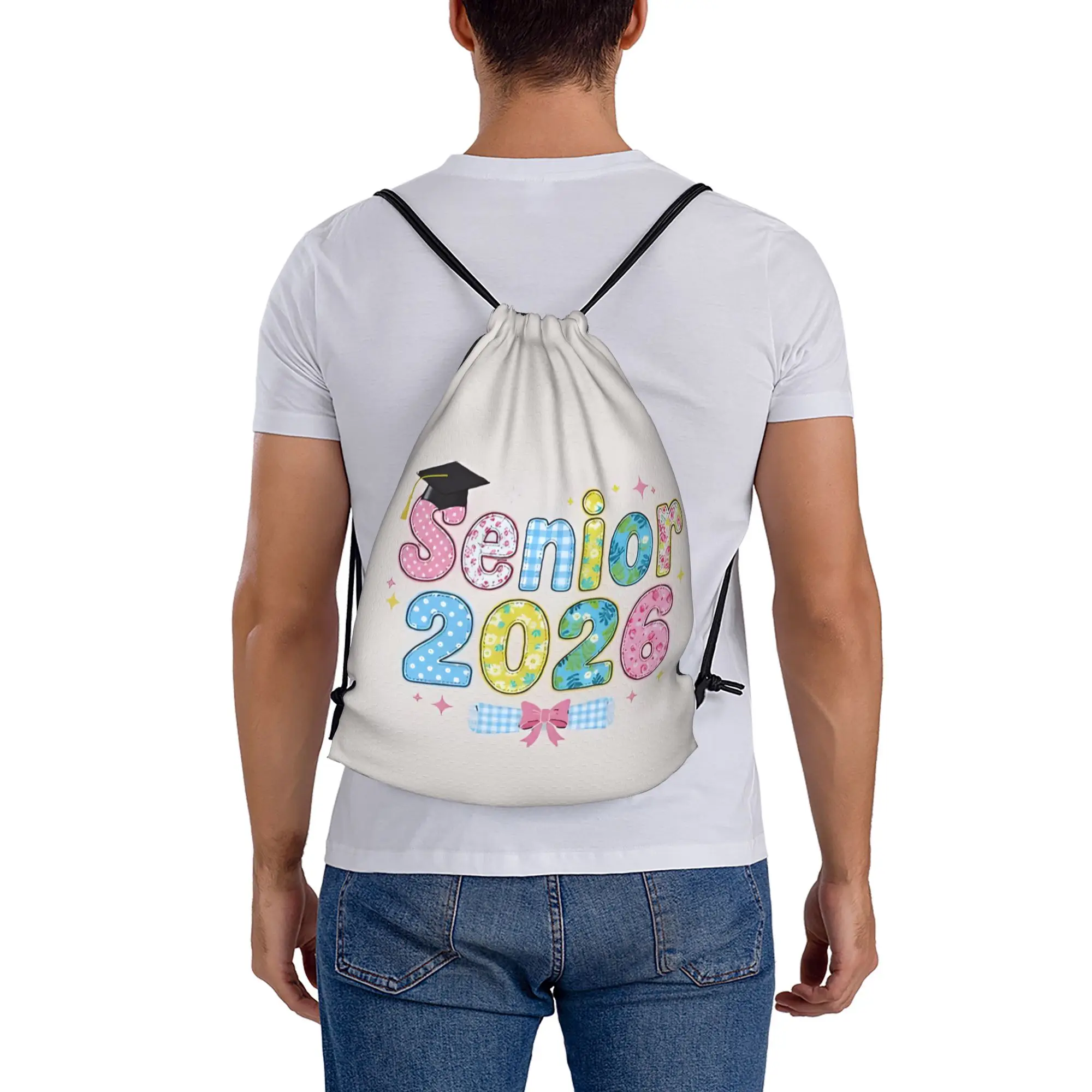 Class Of 2026 Green Graduation in 2026 Drawstring Bags Hiking Unisex Storage Organize Bundle Pocket Rope Bag