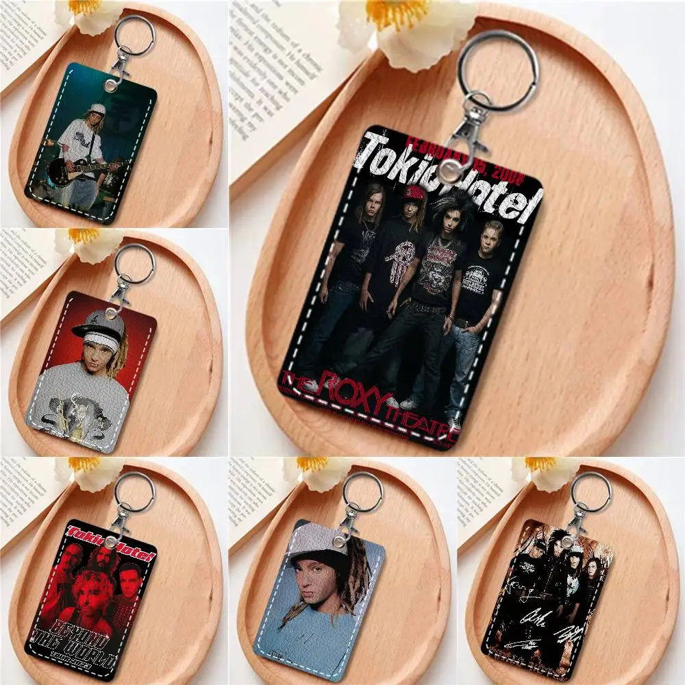 

Bill Kaulitz Tom Tokio Hotels Card Holde Applicable To Credit Cards Bus Card Soft Leather Rectangular Keychain Protective Cover