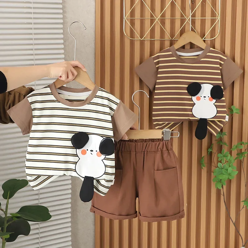 

New Summer Baby Clothes Set Children Striped T-Shirt Shorts 2Pcs/Set Kids Boys Clothing Infant Casual Costume Toddler Tracksuits