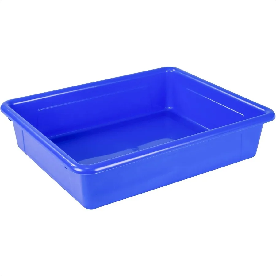 صندوق منظم صينية تخزين مسطحة بحجم حرف Storex للفصل الدراسي والمكتب والمنزل أزرق 5 عبوات 62517A05C 10 × 13 × 3 بوصة