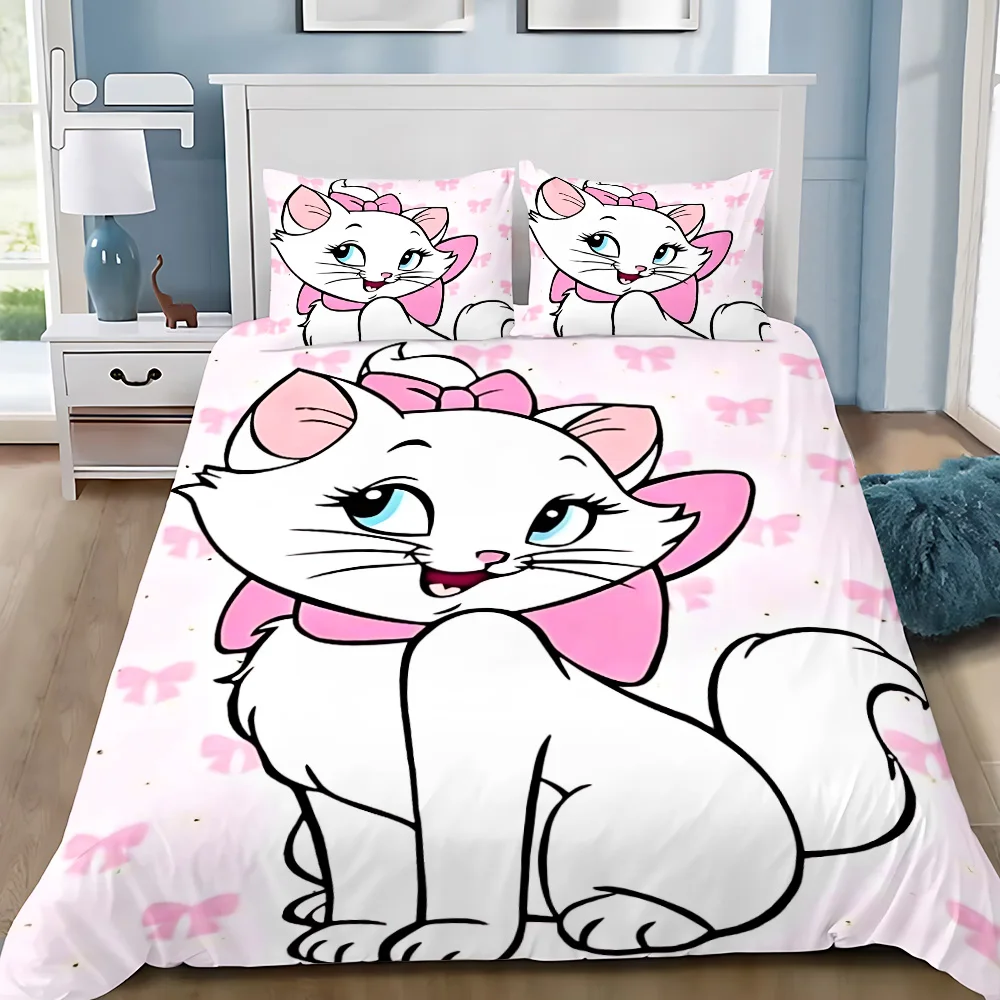 Duvet Cover Pillowcase Bedding Set Cute Mary Cat Adult Boy Girl Bedroom Decoration Children Gift Single Double Large Size