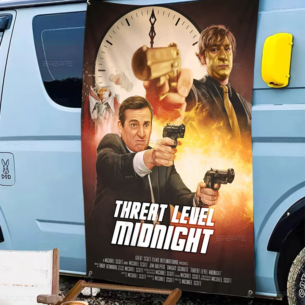 Threat Level Midnight Movie Retro Flags Multiple Choice Living Studio Booth Interior Decoration Banner