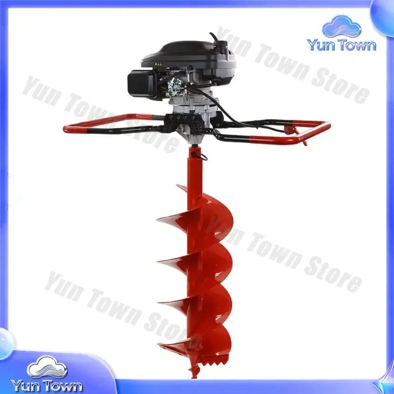 Two-person Operation Tree Pit Drilling Machine for 196cc 149cc Engine Small Portable 4-Stroke Soil Auger Garden Planting Tool