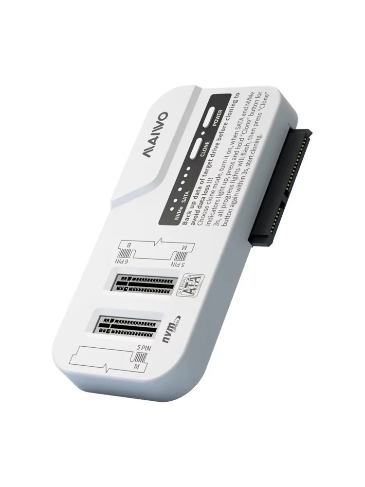 Obudowa MAIWO na 3 dyski M.2 NVMe/SATA SSD, kompatybilna z dyskami 2.5 i 3.5 cala, stanowisko dokujące M2 NVME NGFF SSD 10 Gbps z funkcją klonowania Office — zdjęcie produktu 7