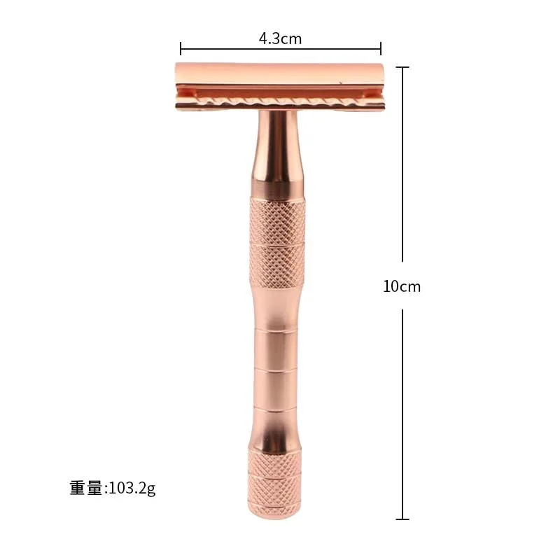 Navalha de segurança de borda dupla para presente de cortador de barba para homens e mulheres, navalha de segurança de metal, navalha ecológica