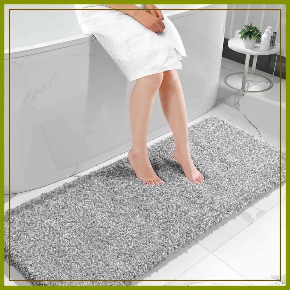 

70"x24" Non Slip Bathroom Runner Rug, Super Absorbent Quick Dry Shaggy Bath Mat for Double Vanity & Tub Side, Machine Washable