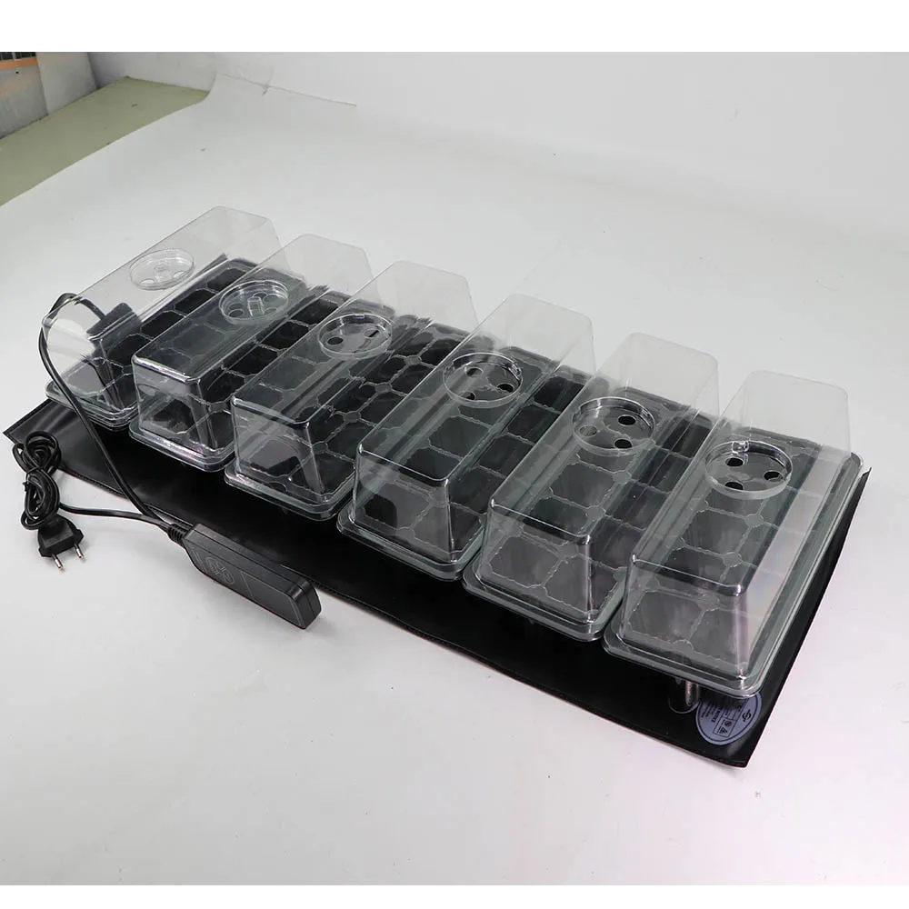 

Комплект для проращивания рассады, водонепроницаемый тепловой коврик 35 Вт с цифровым термостатом для запуска семян в помещении, 10 ячеек, детские лотки и крышка