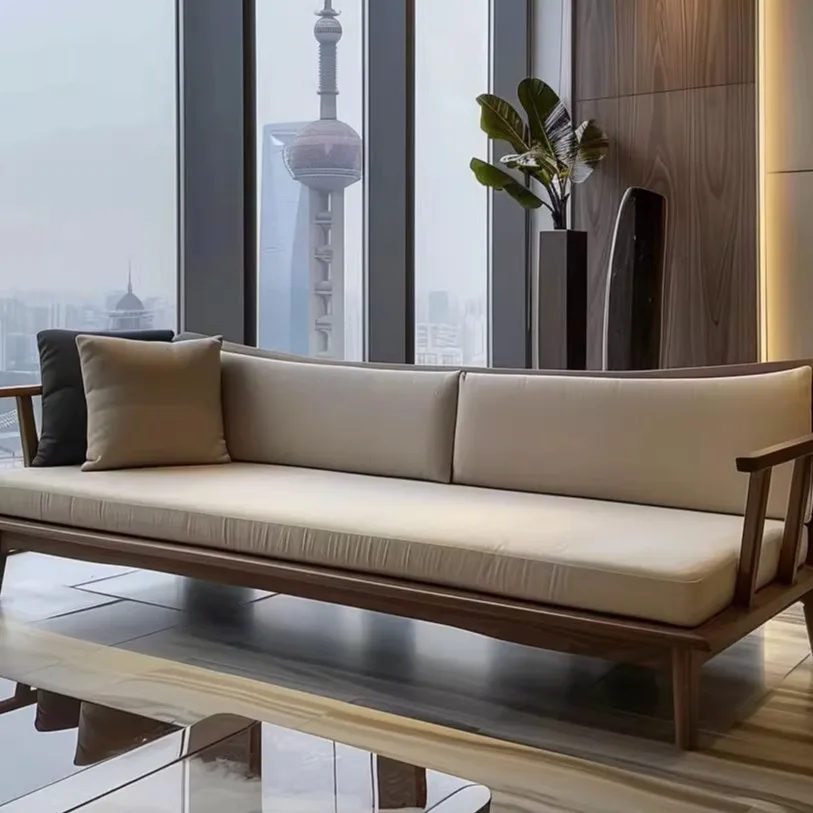 New Chinese Zen Black Walnut Ash Arhat Bed Hotel Homestay Home Office Casual Retro Furniture