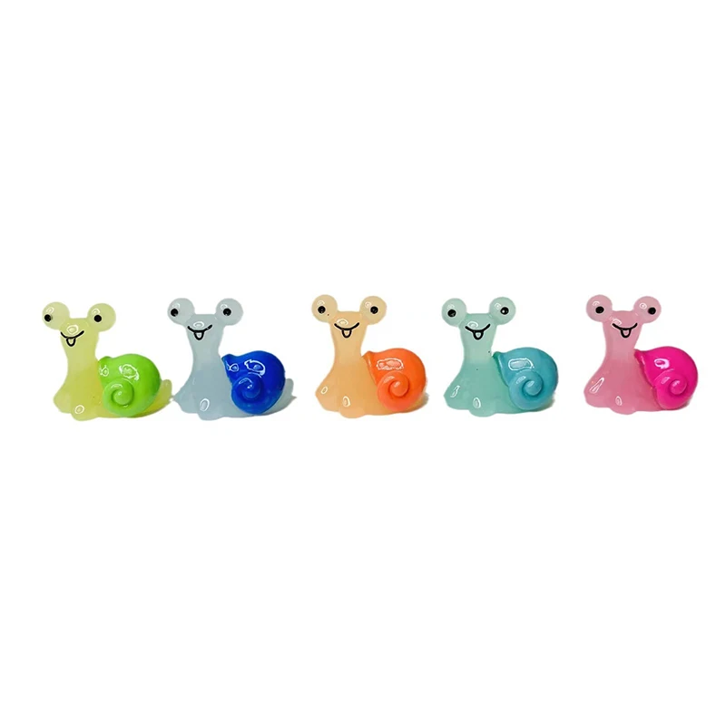 10pcs 100% Brand New and high quality  Luminous Snail Mini Figurine Micro Landscape Home Decoration Accessories Toy