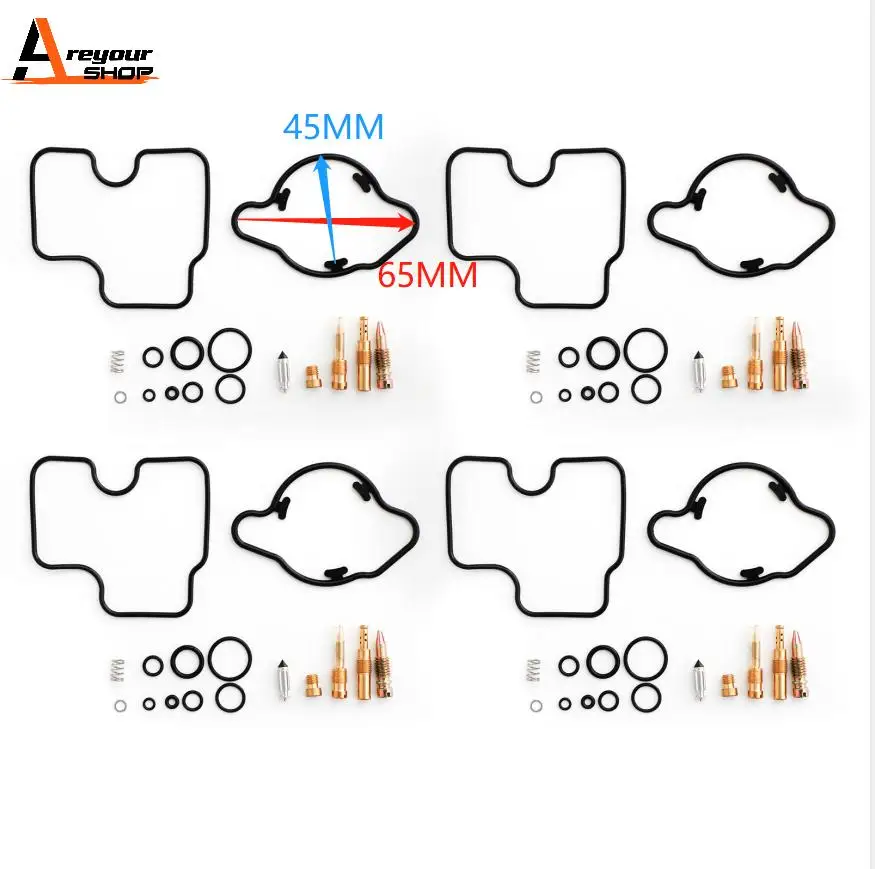 Areyourshop For Honda CBR600F2 CBR 600 F2 1991-1994 1992 1993 Carburetor Carb Repair Rebuild Kit Aluminum 4 Sets ATV Parts