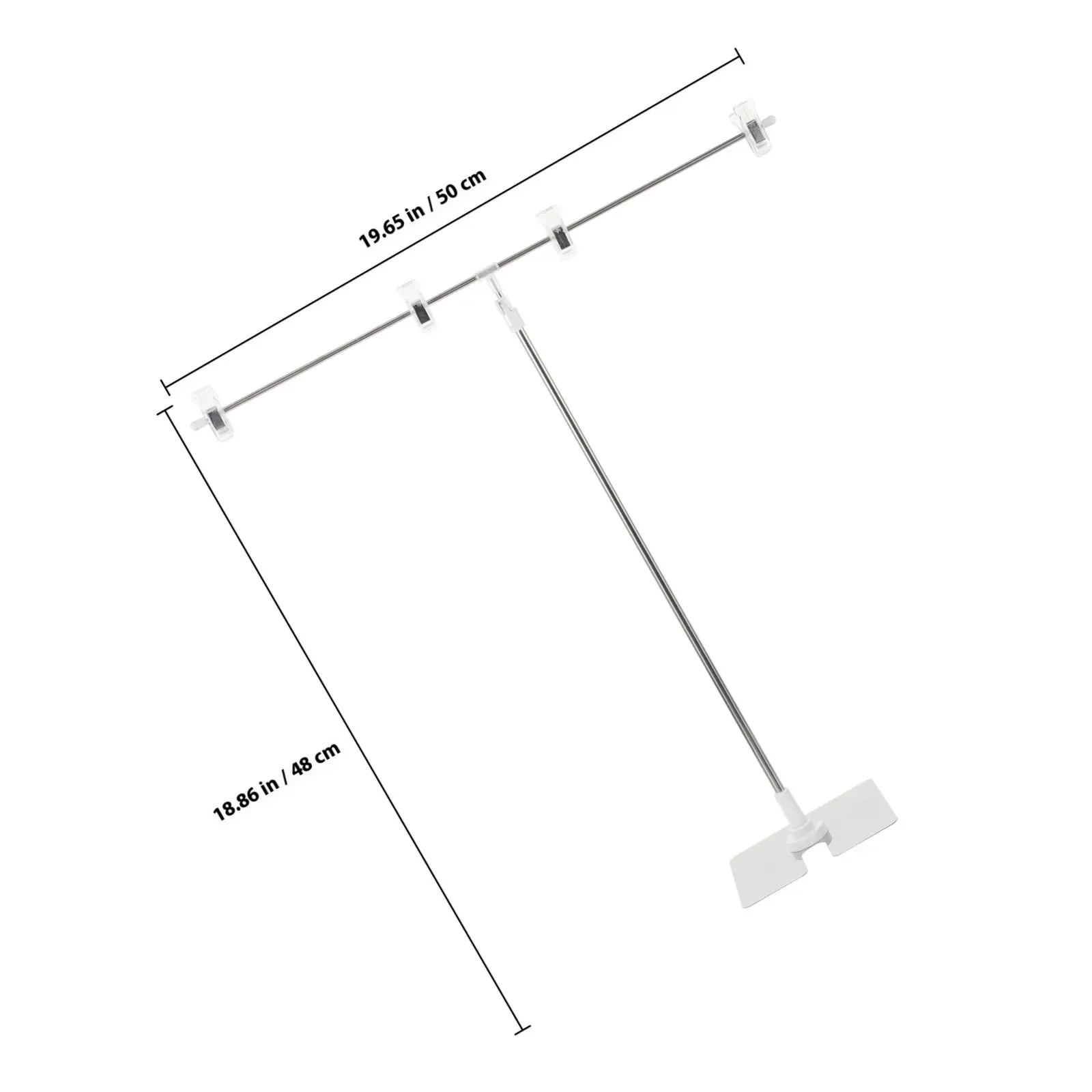 Stainless Steel T-Shaped Adjustable Height Poster Stand Advertising Display Banner Holder Table Sign Rack Desktop Poster Bracket