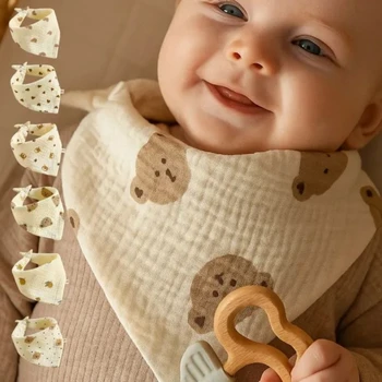 6pcs Triangle Anti-spitting Milk Muslin Burp Cloth 1