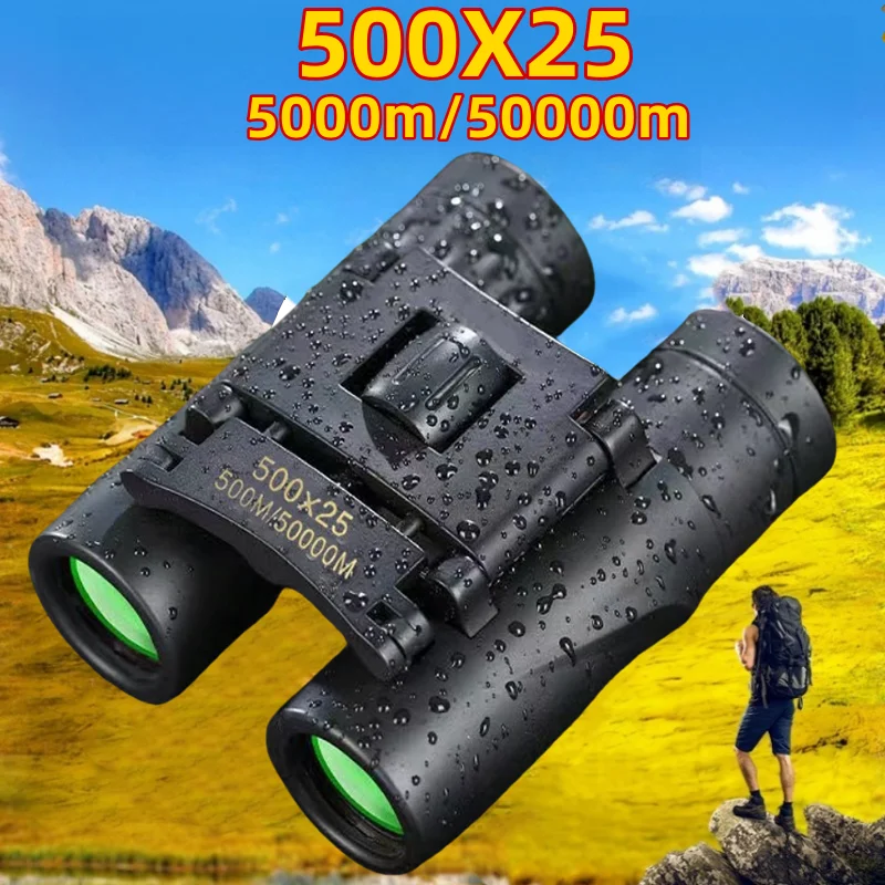 

500x25 Powerful Binoculars Long Range Folding Telescope Optics For Hunting Sports Outdoor Camping Travel