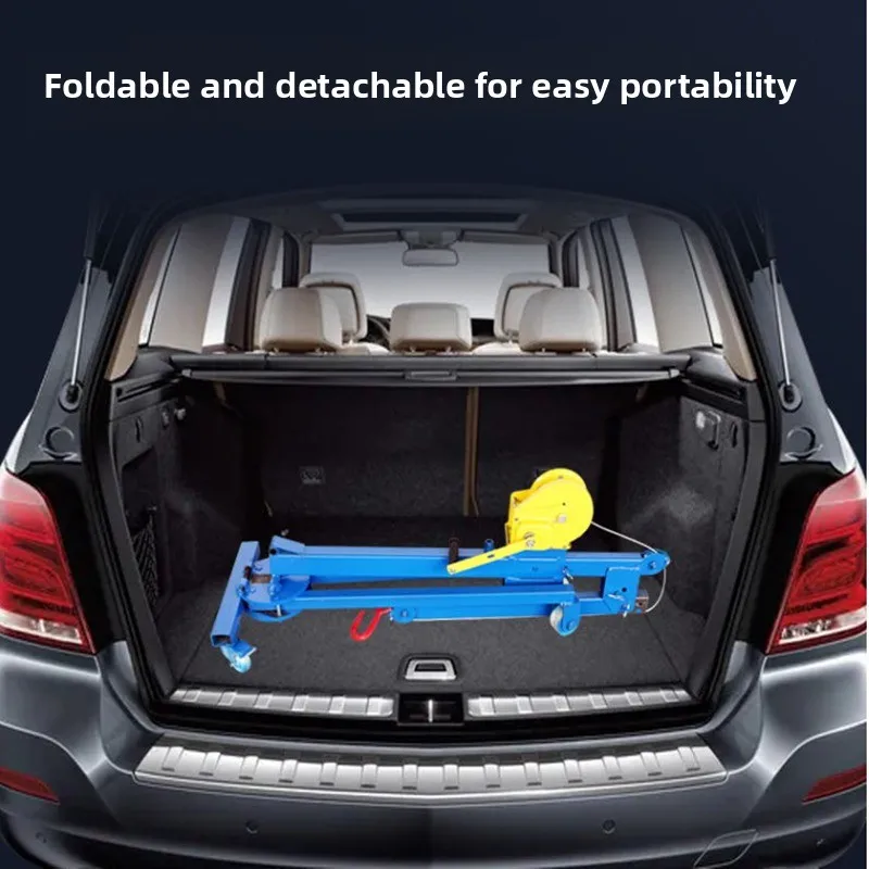 Mobile Small Crane Hand Folding Crane Hanger Household Electric Vehicle Lift Hoist Simple Crane