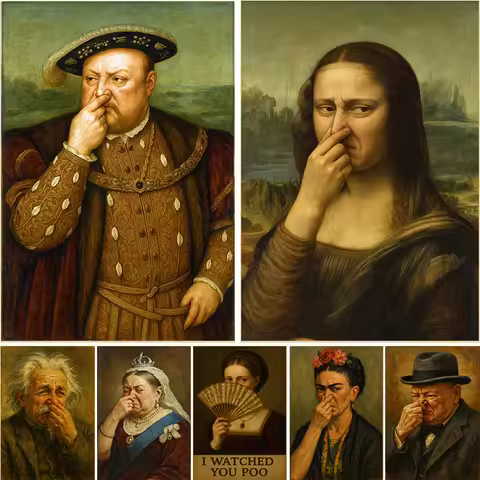 Stinky Toilet Funny Art Posters Funny Celebrity Prints Canvas Painting Wall Art Pictures Home Room Modern Bathroom Decoration