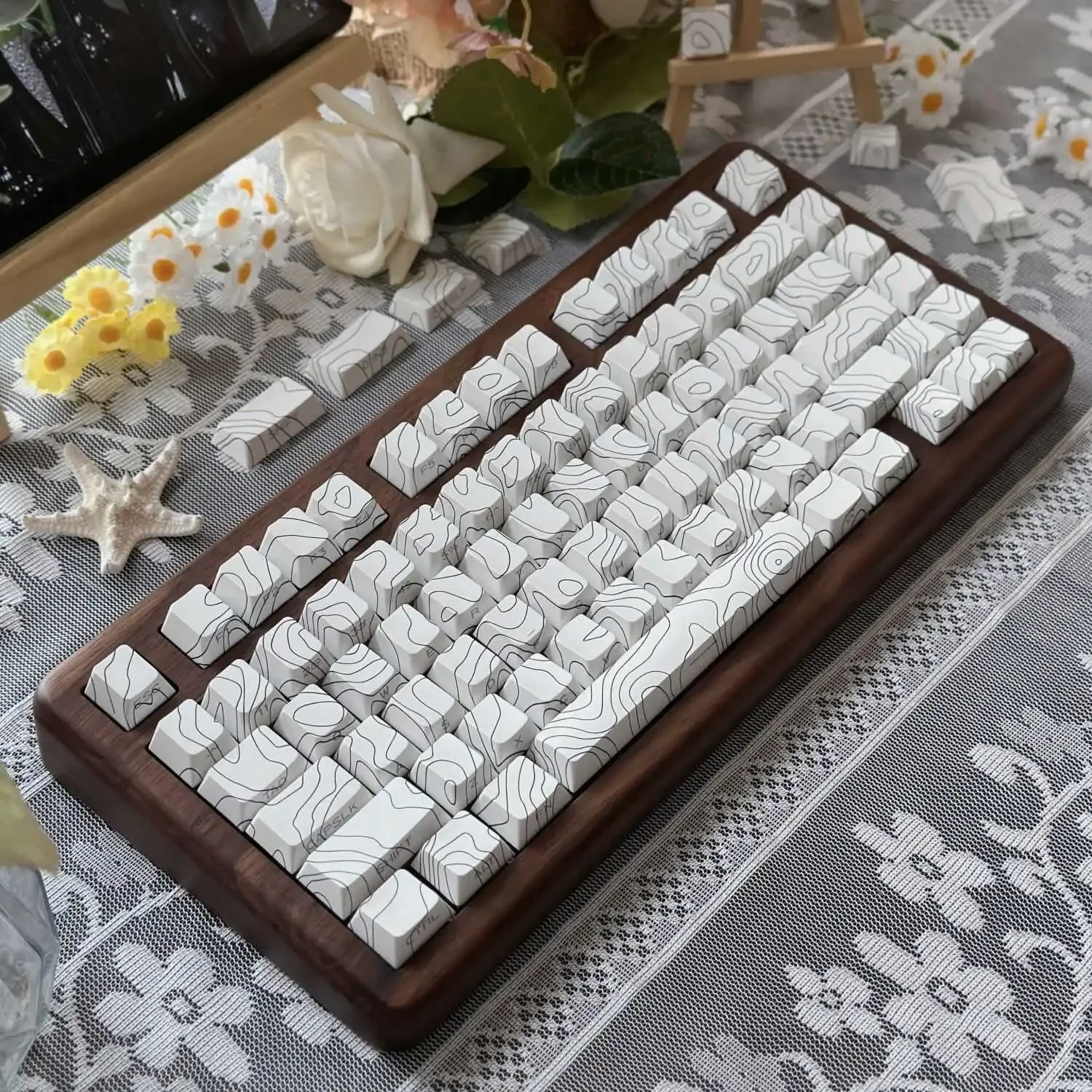 

Contour Side Engraving Transparent Keycap PBT Sublimation Process Original Factory Height 132 Keys Wooting Personality and Creat