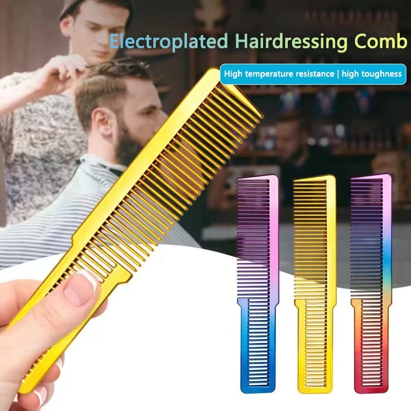 

Salon Electroplated Comb Barber Comb Stylist Styling Tool Accessories Salon Anti-static Hair Cut Comb