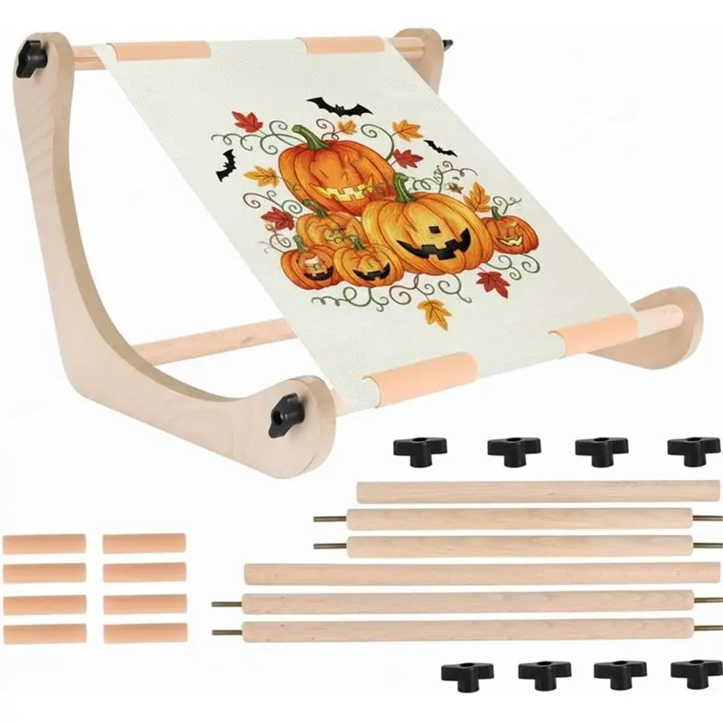 

AS94-For Lap Or Table Embroidery Frame Adjustable Wood Embroidery Hoop Stand Tool For Cross Stitch