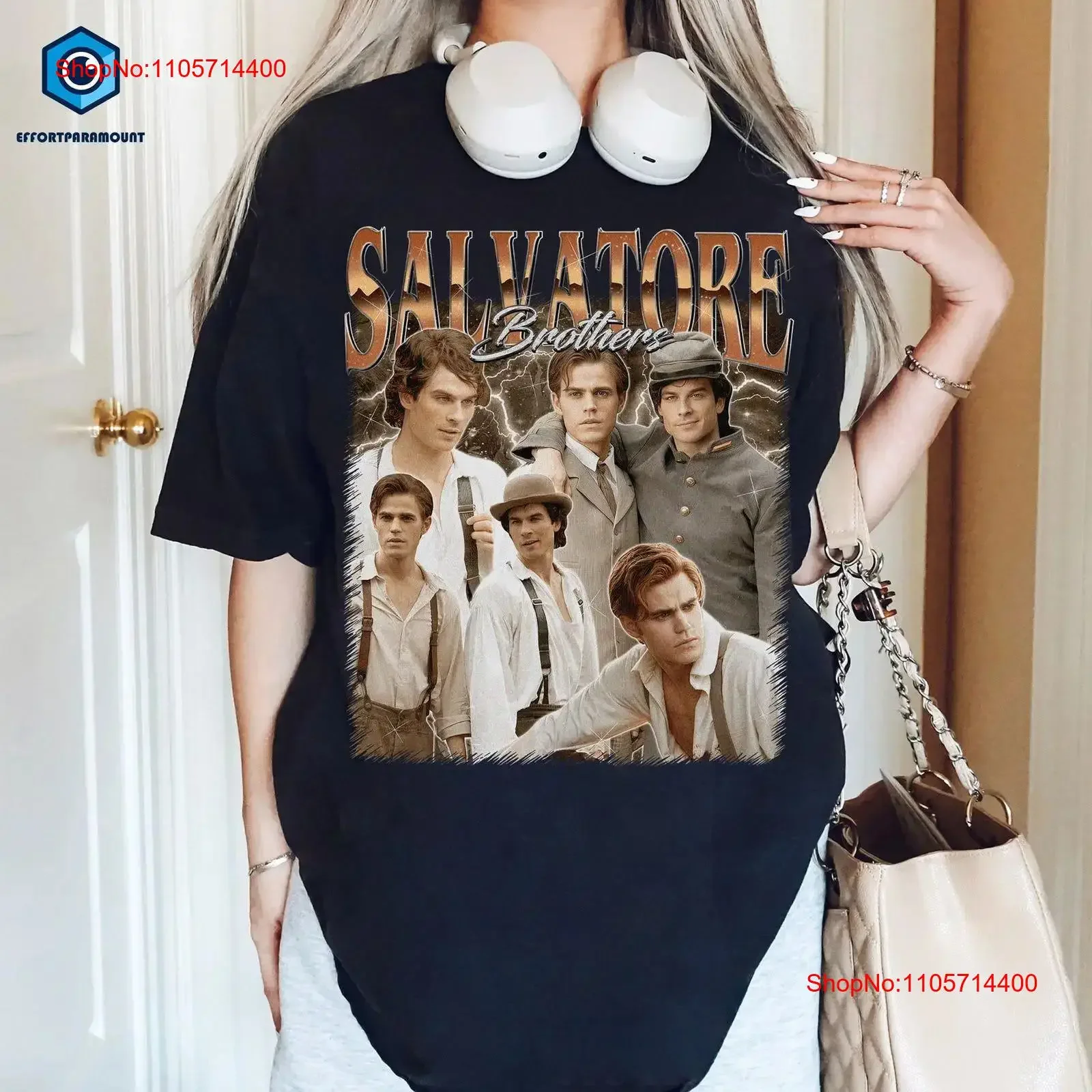 Salvatore Brothers SweaT T Shirt The Vampire Diaries Movie Quotes Tvd Sweater Damon Fan vintage Washed Unisex fashion homme