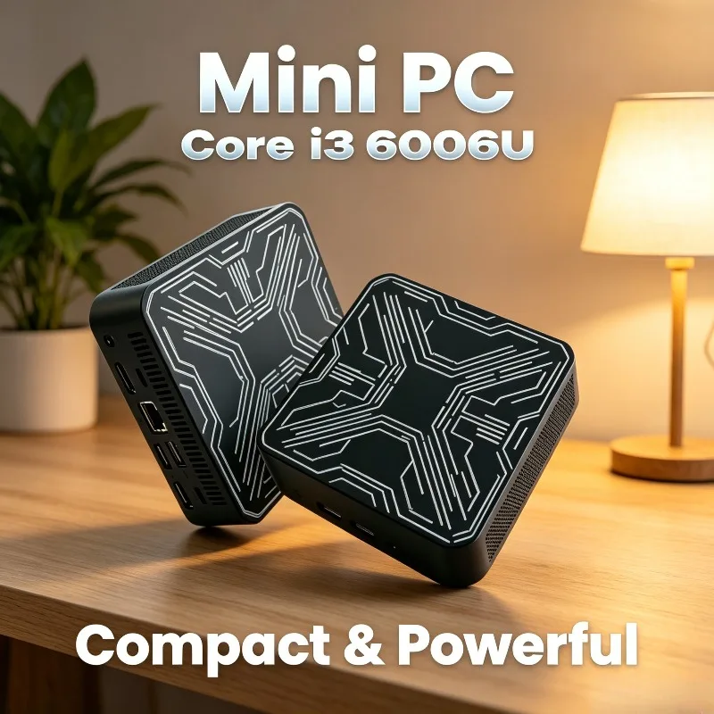 Core i3-6006U Intel Gaming Mini Desktop 16GB RAM, 1TB/2TB SSD, 1000M Ethernet, Portable Gamer PC Computer