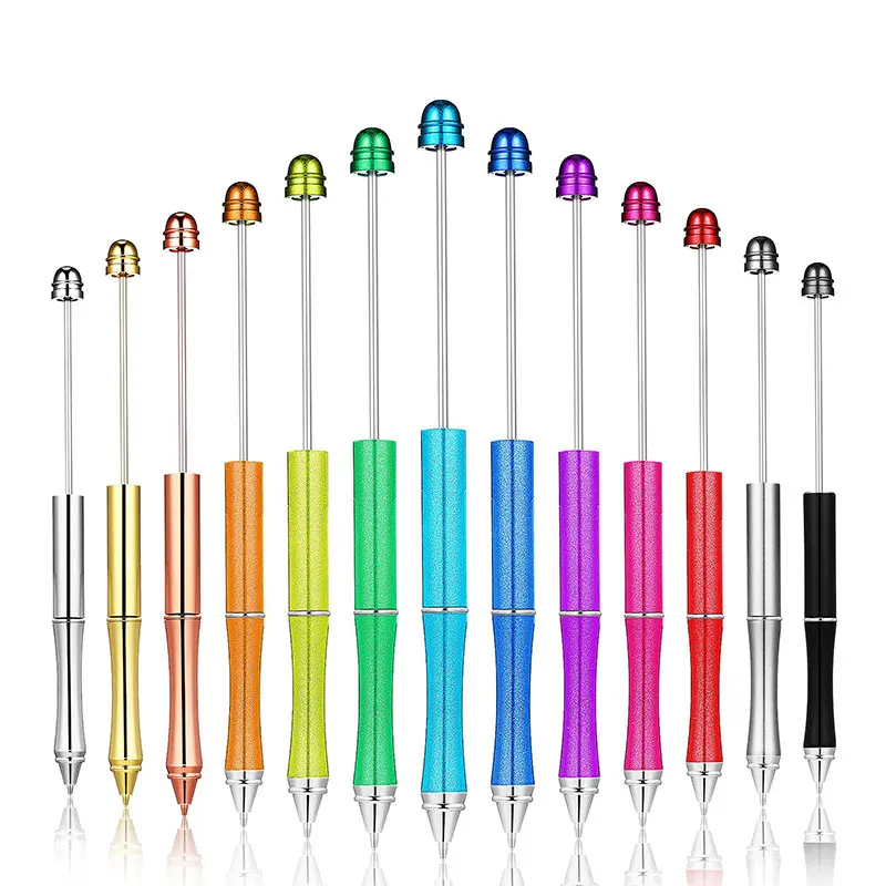 

Metal Beadable Pens for DIY Beads Pens Ballpoint Pen Ball Pen Black Ink Rollerball Pen for Kids Students Presents