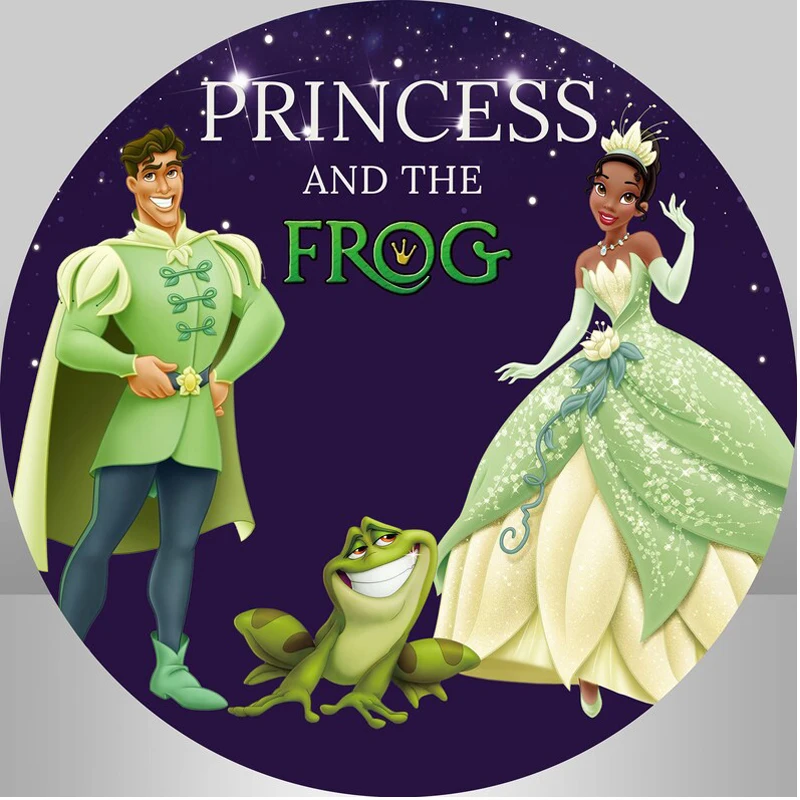 Disney Cartoon Custom Princess And The Frog Tiana Birthday Party Decor Round Backdrop Circle Girl Baby Shower Photography