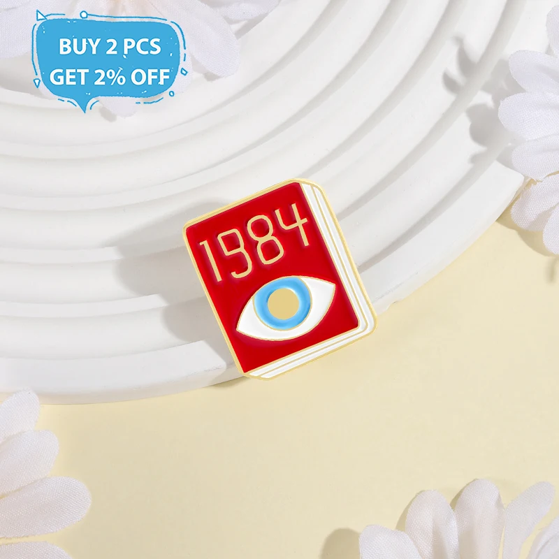 1984 Political Novels Enamel Pins Satirical Novels Metal Brooches Fashion Lapel Badge Backpack Clothes Jewelry Gift for Friends