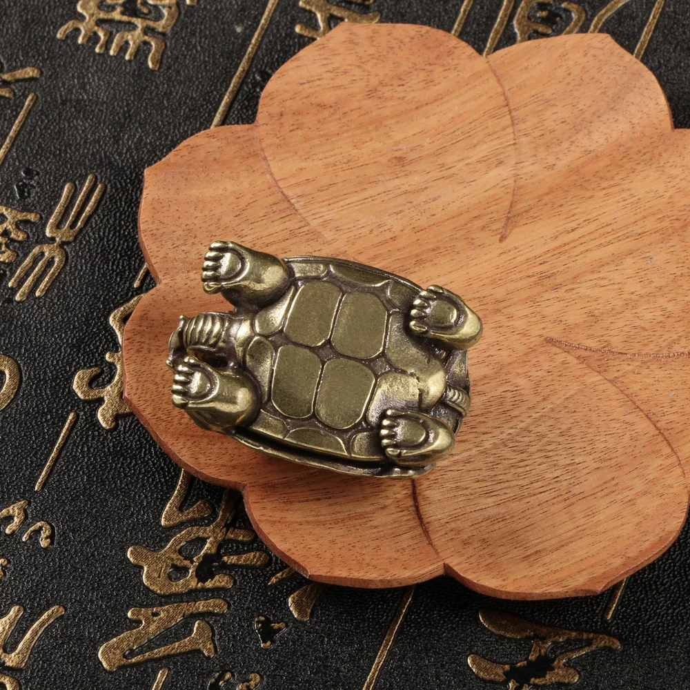 Majestic Hand Piece Brass Dragon Turtle Decoration Antique Copper Crafts Turtle Xuanwu Town Paper Hand Piece Tea Pet