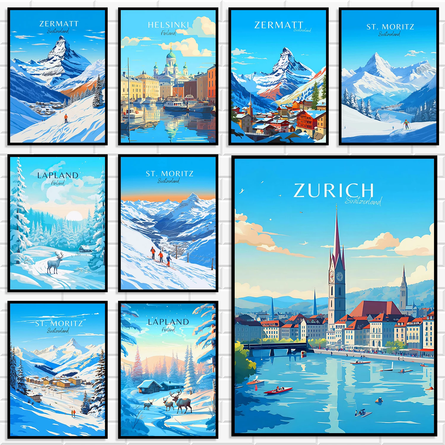 Home Decor Zurich - Szwajcarskie Alpy Zimowy Krajobraz Obraz na