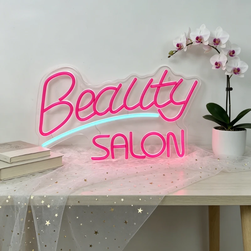Beauty Salon Neon Sign Dimmable LED USB Wall Light for Beauty Shop Nail Hair Salon Studio Store Window Business Wall Decor Gift
