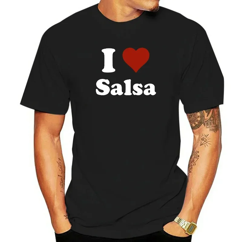 Me encanta la salsa, estampado de feliz cumpleaños, moda gráfica, cuello redondo, Harajuku, tendencia informal, camisetas de manga corta unisex de verano