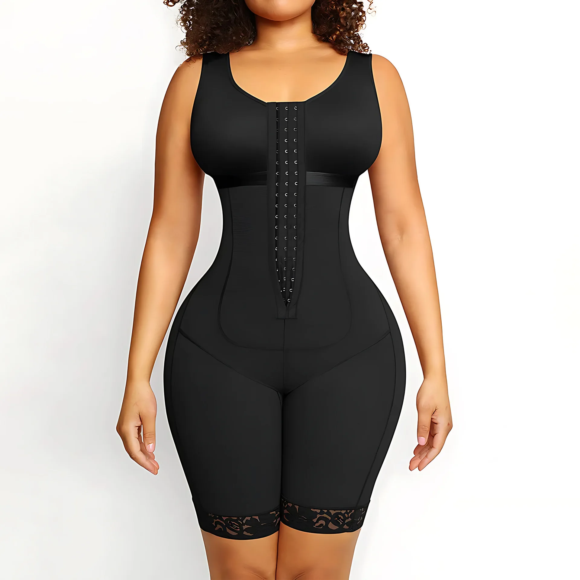 High Compression Stage 2 Operation Garment Plus Size Faja Full Body Shaper With Zipper Crotch Slim Waist Tummy Control Shapewear