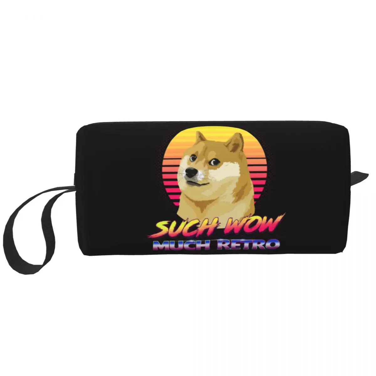 Such Wow Much Retro Cheems Doge Travel Cosmetic Bag for Women Shiba Inu Toiletry Makeup Organizer Lady Beauty Storage Dopp Kit