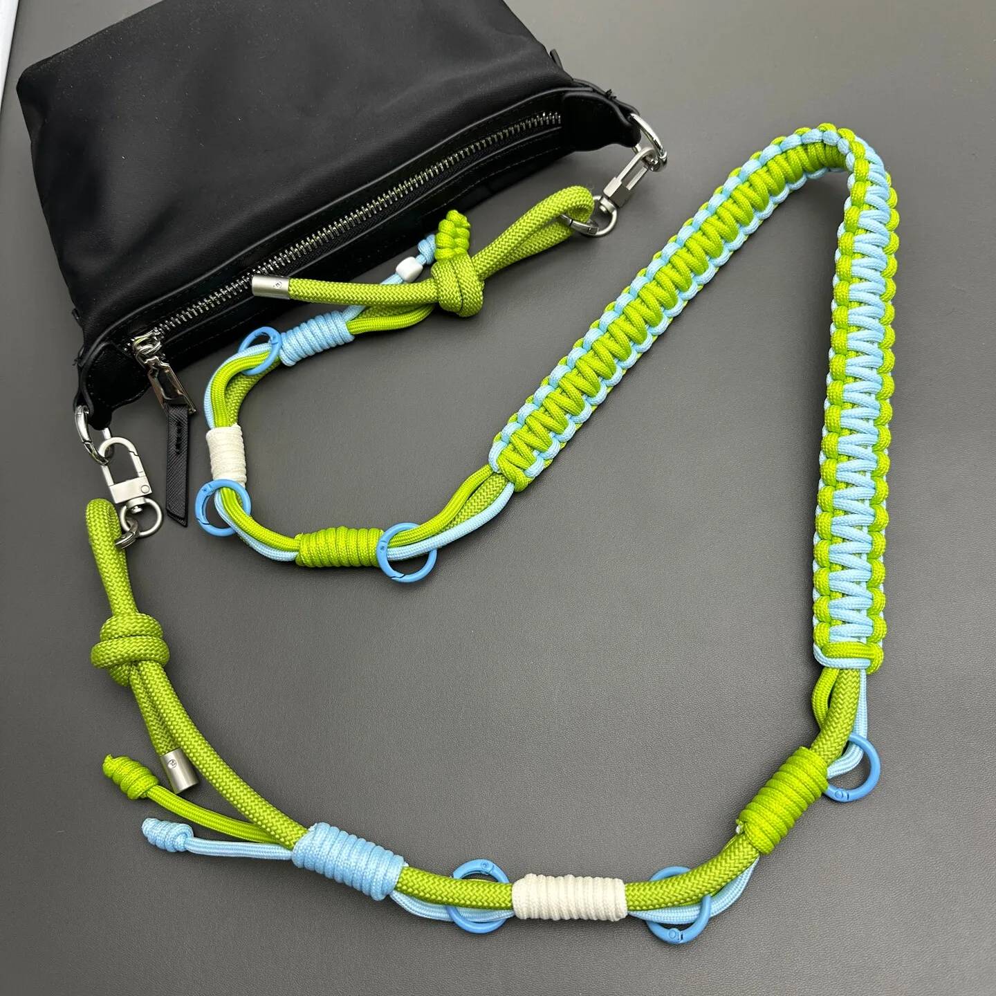 Outdoor Tactical Multifunctional Hand Braided Camera Bag Strap Adjustable Replacement Phone Lanyard Expandable Crossbody Strap