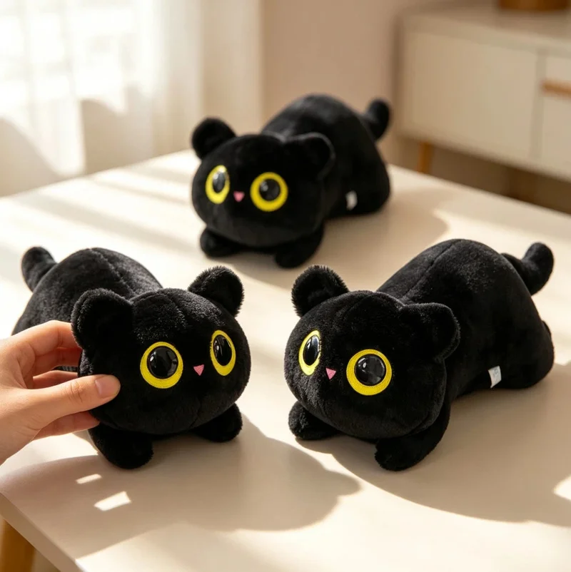 New Spot Black Cat Doll Party Cute Pillow Sofa Pillow Doll Indoor Decoration  Holiday  Meaningful  Commemorative  Items.