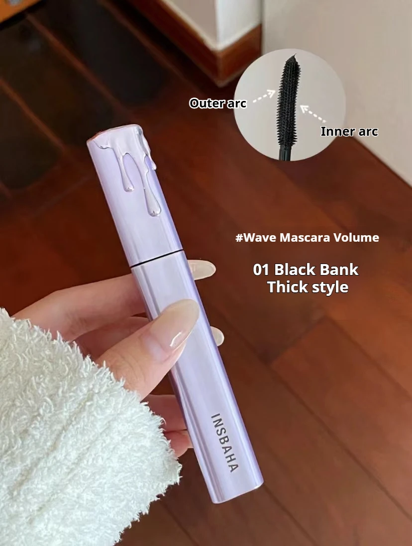 INSBAHA Mascara Three-dimensional Curly Slender Natural Waterproof Sweat Resistant Long-lasting Plump Dense Eyelash Base