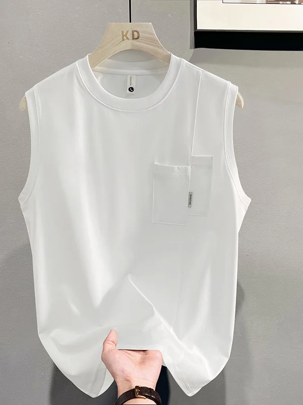 

Модная мужская майка свободного покроя Svel Fitn из смеси хлопка и полиэстера, дышащая летняя спортивная одежда, круглый спортивный жилет Ne