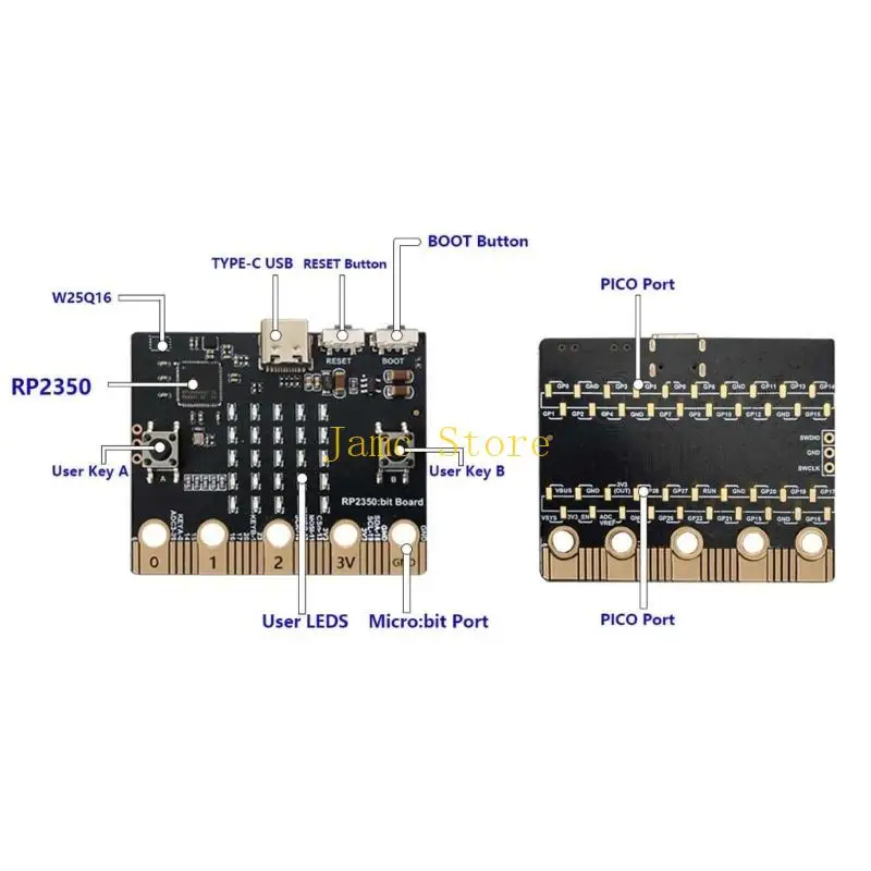 LX0B Advanced RP2350bit Development Board Featuring Programmable Button and LED Art