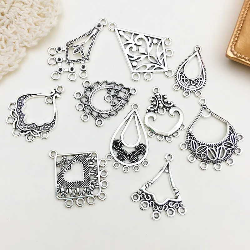 10pcs Antique Color Porous Round Chandelier Connector Charms For DIY Earring Making DIY Jewelry Making Findings Accessories