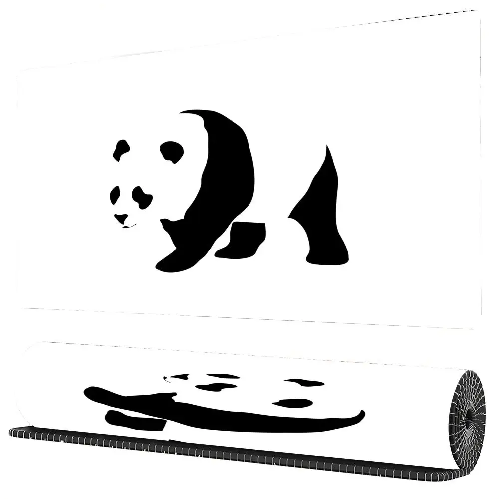 Artistic Minimalist Style Panda Illustration Design Mouse Pad Desk Mat Non-Slip Stitched Edge office mat Gaming pad mouse pads view 3