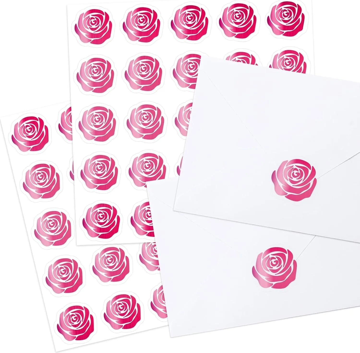 5Pcs 7.1*8.1in Red Pink Rose DIY Gift Decoration Labels Envelope Sealing Stickers Gift Packaging Label Stickers Valentine's Day Atmosphere Gift Decoration Stickers Baking Gift Packaging Adhesive Labels Stickers Wedding Anniversary Wedding Decoration Proposal Box Wedding Favor Decoration Stickers Valentine's Day Gift Engagement Anniversary Lover Date Romantic Gift Decoration Adhesive Labels Stickers
